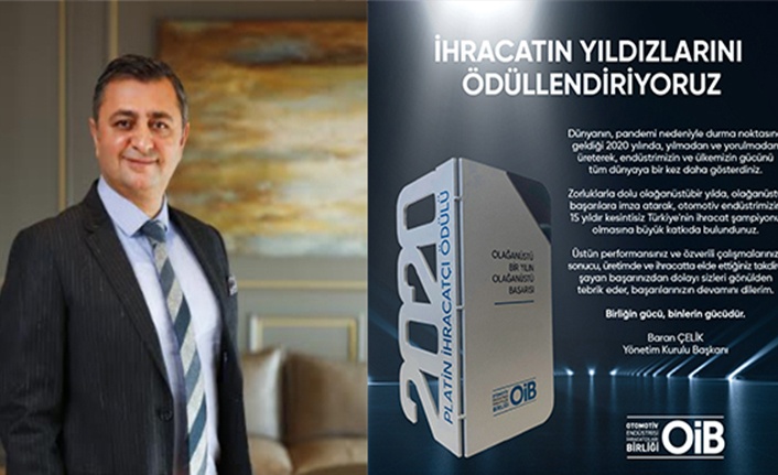 OİB’den firmalara İhracat Ödülü